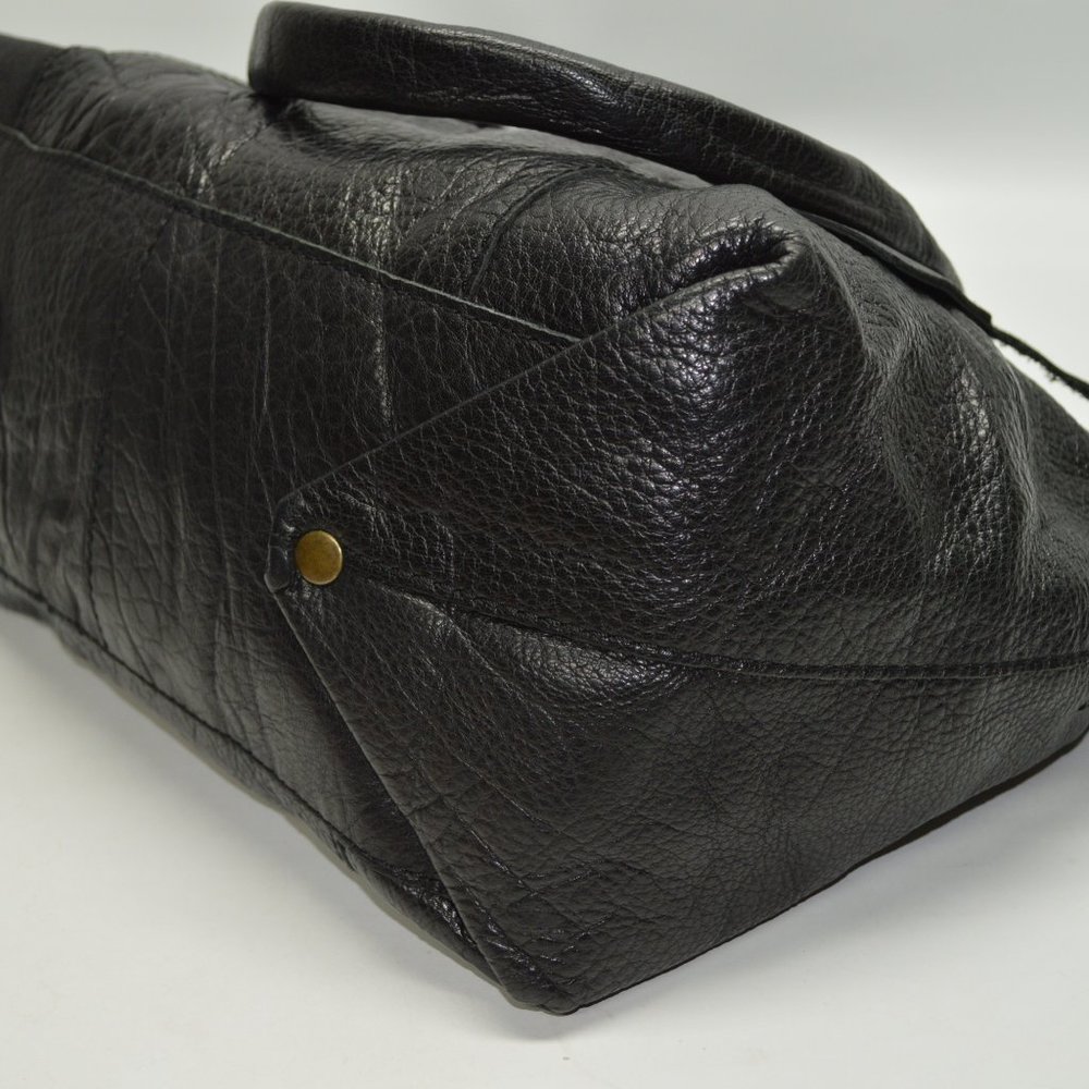 Linea Pelle Black Large Italian Leather Satchel - Picture 7 of 10